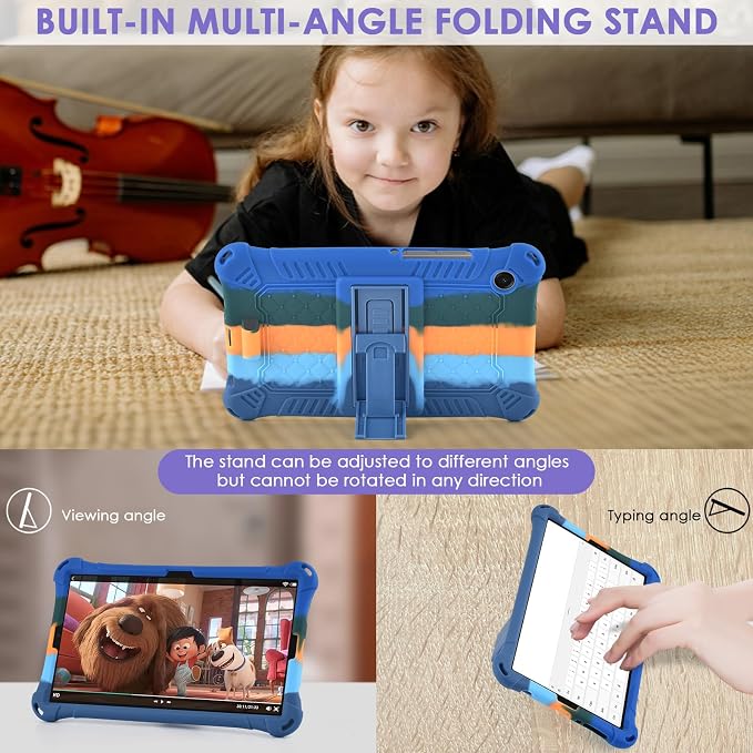DETUOSI Compatible with Samsung Galaxy Tab A11 8.7 inch 2025 with Shoulder Strap &amp Stylus Pen Soft Silicone Multi-Angle Cover for Samsung Galaxy Tab A9 8.7 inch 2023 Black