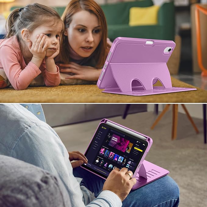 VIKESI Case for iPad mini 7 (A17 Pro) and iPad mini 6Multiple Angles Magnetic Stand CoverShockproof Soft BackPencil Holderand Auto Sleep/WakeBlack