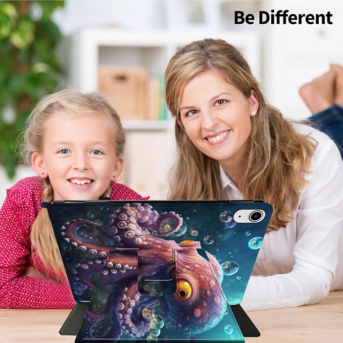 for iPad 9th Generation Case (2021)/8th Gen (2020)/ 7th Gen (2019) 10.2 Inch-360 Degree Rotating Multi-Angle Viewing Protective Cover with Auto Sleep/Wake-Art Mandala Flower