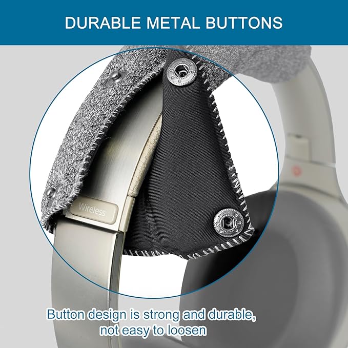 GEVO Replacement Headphone Headband Cover for Sony WH-1000XM4,WH-1000XM3/H910N/XB910N/XB900N/CH710N Headphones,Headband Cushioning Pad Protects Repair Parts,Easy Installation,No Tools Required (Gray)
