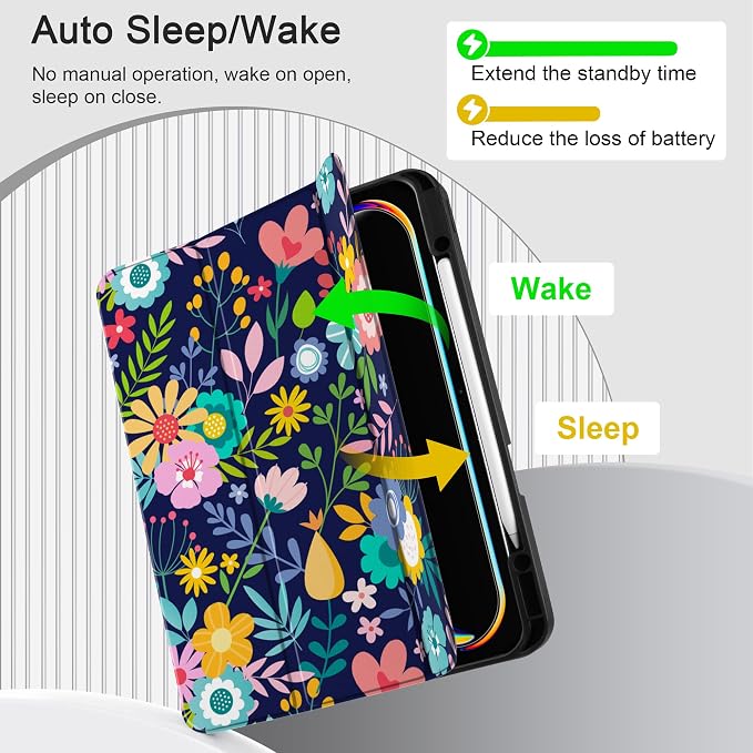 Case for iPad Pro 13 inch (M5 2025 / M4 2024) – [Built-in Pencil Holder] Ultra Slim PU Leather Trifold Stand Cover with Soft TPU Back Auto Wake/Sleep - Color Leopard