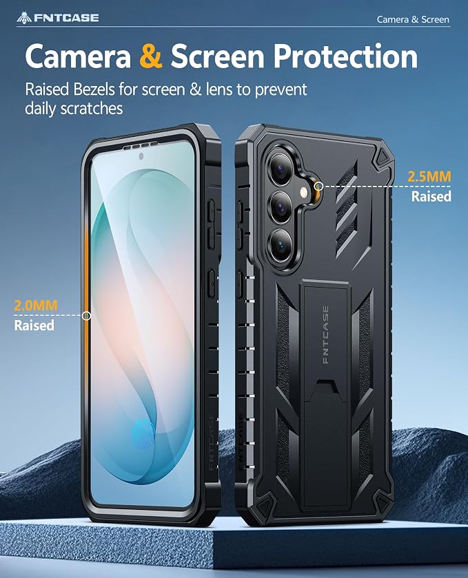FNTCASE for 11 Pro XL Case Rugged Kickstand 2 Front Frames Black | Built-in Screen Protector 20FT Military-Grade Drop Protection Rugged Heavy Duty Shockproof Full Body Protective Cover