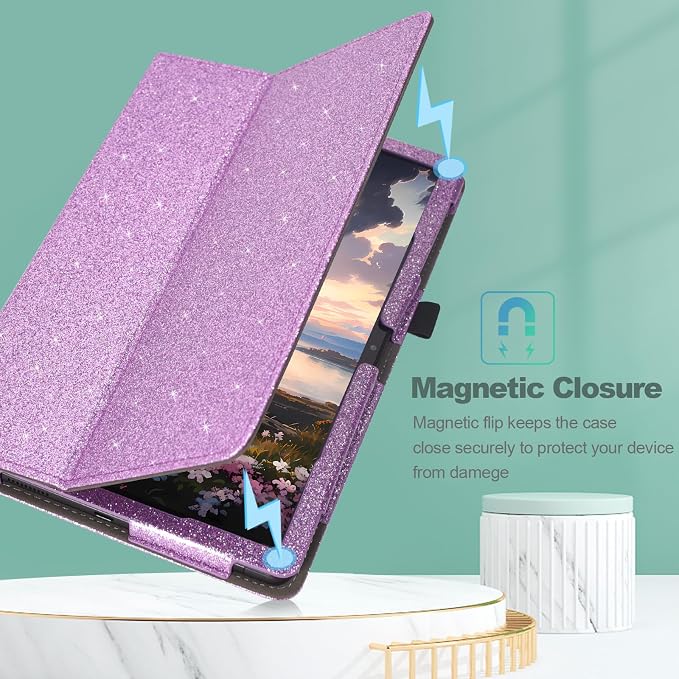 Case for Onn. 10.1 Inch Tablet Gen 4 Model:100135925 2024 Release - Folio PU Leather Stand Cover with Pencil Holder Black