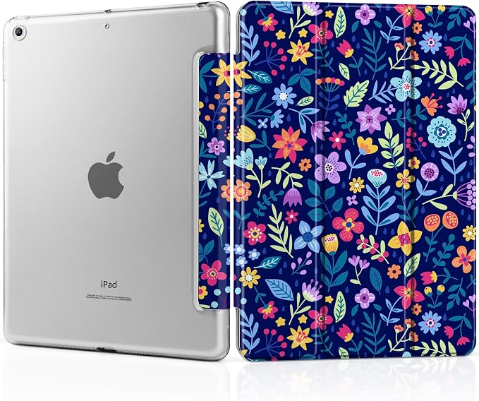 Compatible with iPad 10.2 Inch Case 2021 2020 2019 Smart Lightweight Trifold Stand Hard Plastic Transparent Cover Support Auto Sleep/Wake for iPad 10.2 9th/8th/7th Gen - Bear &amp Cherry