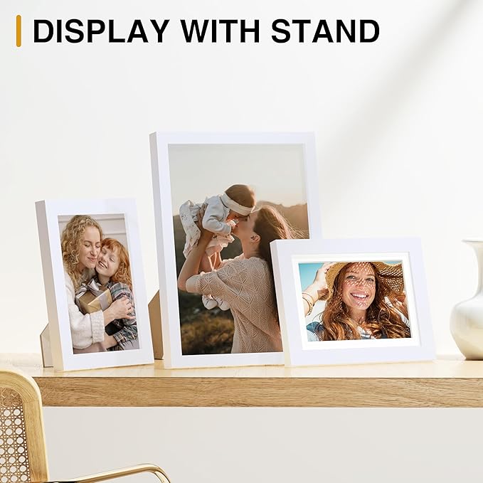 Vittanly 20 Pack Picture Frames Collage Wall Decor, Gallery Wall Frame Set with 4Pcs 8x10, 8Pcs 5x7 and 8Pcs 4x6 Photo Frames, Picture Frame Set for Wall Collage or Tabletop Display, White