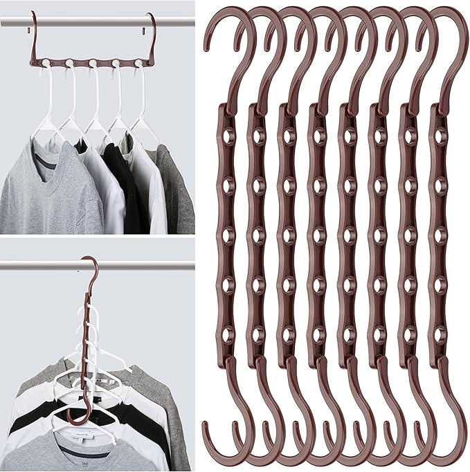 Mr. Pen Space Saving Hangers - 8 Pack Mahogany Color Space Saver Shirt Hangers