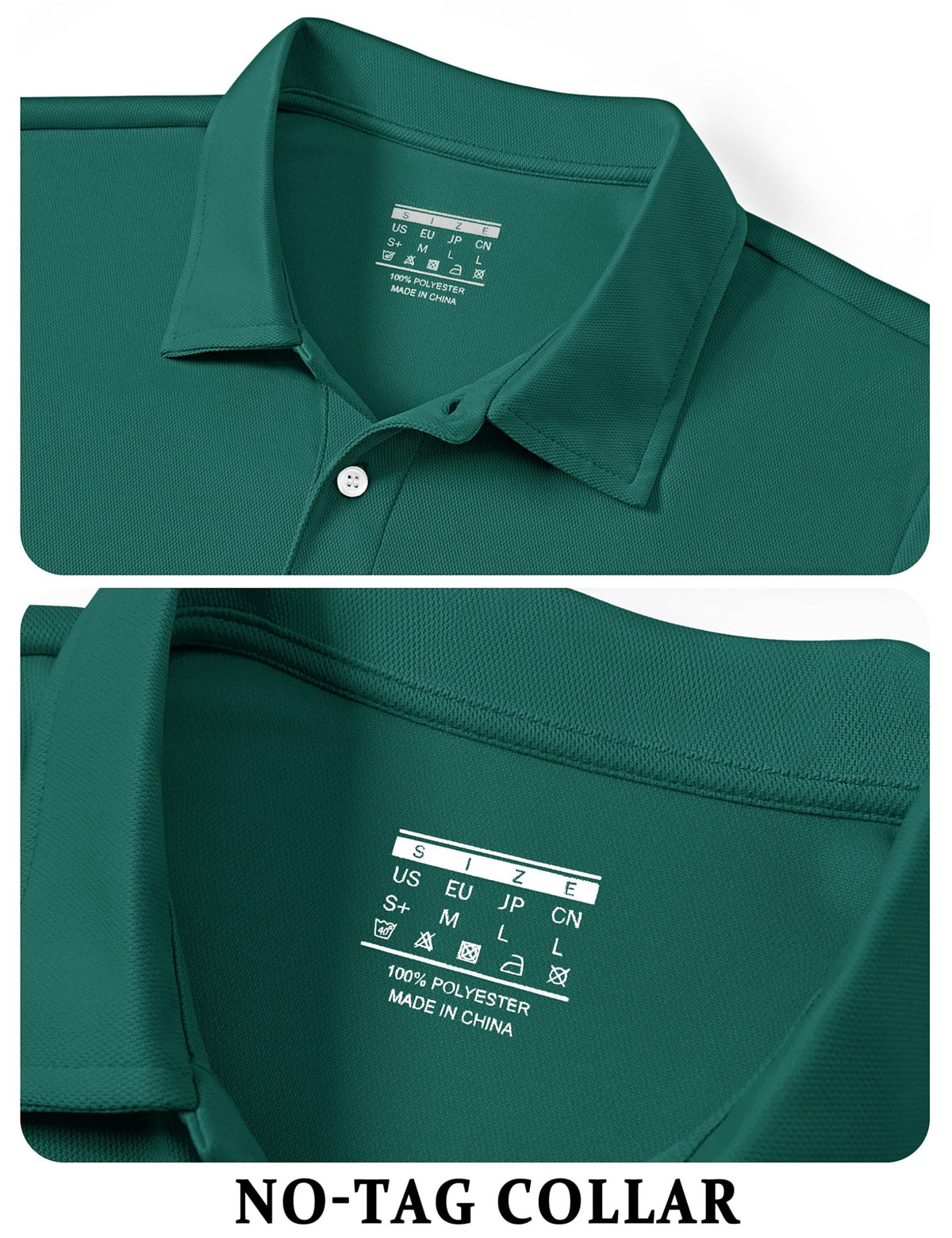 TACVASEN Mens Golf Shirt Dry Fit Mens Polo Shirts Short Sleeve Performance Golf Polos for Men with Collar Work Shirts Emerald Green, 2XL