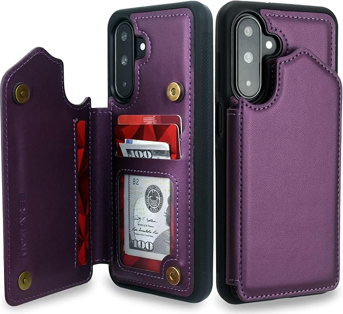 Wallet Case for Samsung Galaxy A17 5G 2025 RFID Blocking Card Holders| Kickstand | Shockproof TPU Shell | PU Leather | Magnetic Closure | Protective Flip Folio Cover | Black