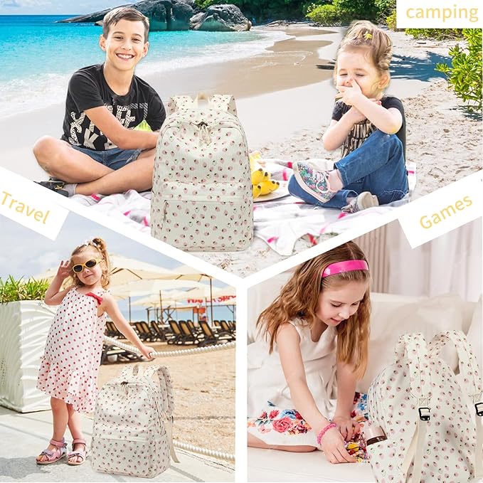 Bluboon School Backpack Set Girls Womens Laptop Bookbag Casual Daypack Fits 15 inch Laptop with Lunch Tote Bag and Pencil Bag