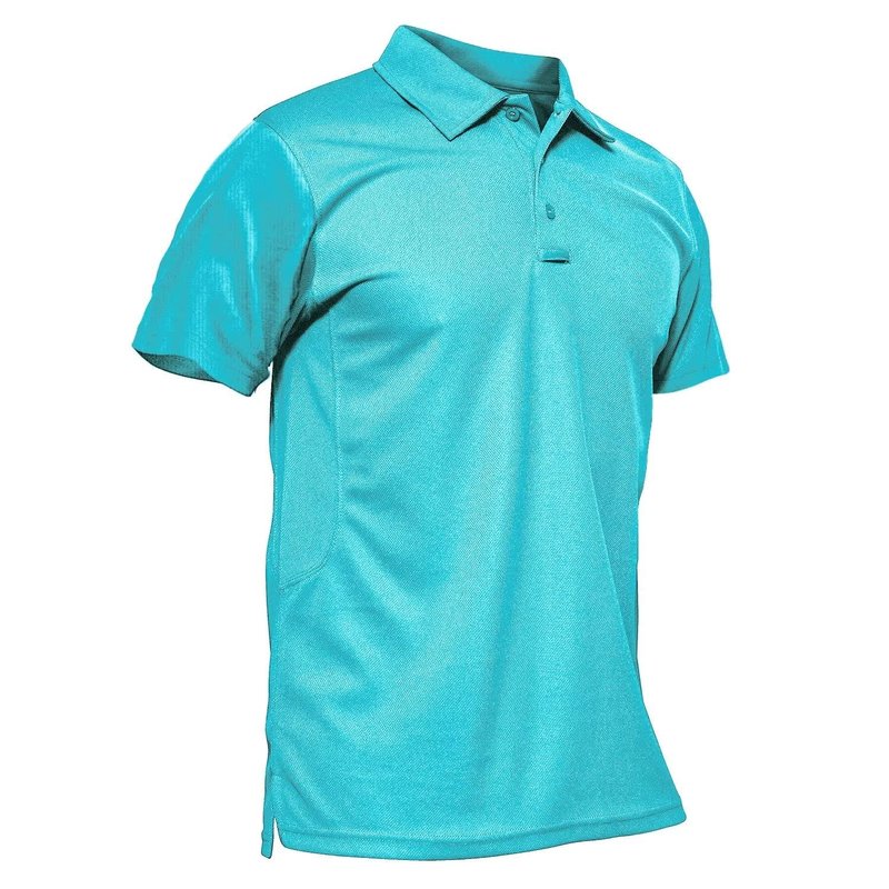 MAGCOMSEN Mens Polo Shirts Golf Shirts Polyester Quick Dry Light Work Shirts Golf Polo Shirts Ice Blue XXL