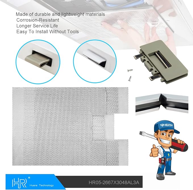 Updated W10169961A Range Hood Filter, Stove Vent Filter, Fits Whirlpool