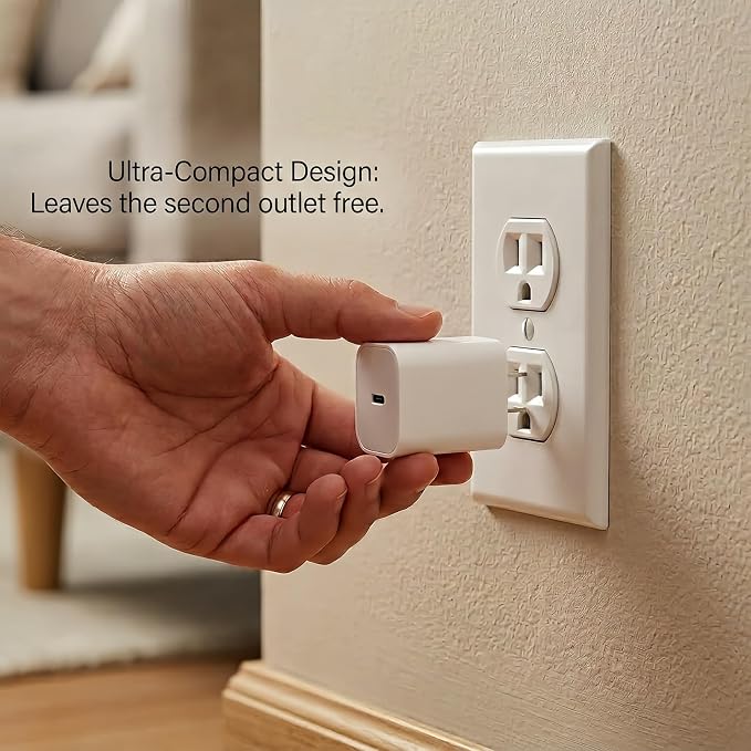 [4-Pack] 20W USB-C Charger Block Fast Wall Power Adapter (White) | Compatible with iPhone 17/16/15/14 Series Galaxy S25/S24 &amp iPad – Multi-Device Type C Charging Cube