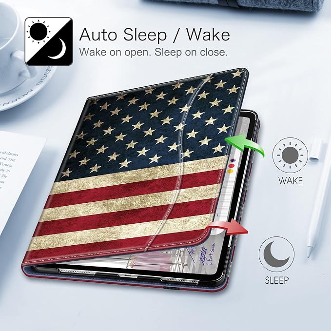 Fintie Multi-Angle Folio Case for iPad Pro 12.9 6th/5th/4th/3rd Generation | Multiple Viewing Angles Pencil Holder &amp Storage Pocket Drop Protection Pencil Charging Auto Sleep/Wake Blooming Hi