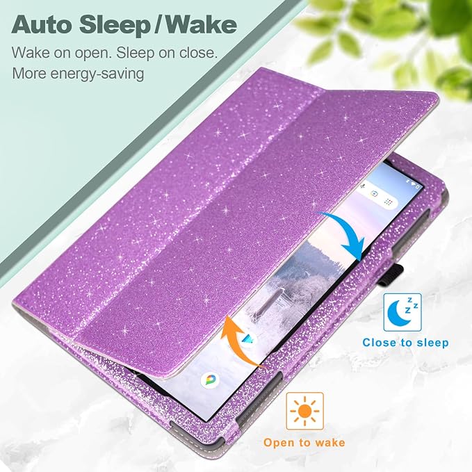 Case for T-Mobile Revvl Tab 2 Tablet - Folio Premium PU Leather Protective Stand Cover with Auto Sleep/Wake Almond Blossom