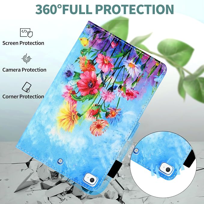 Case for iPad 9th/8th/7th Generation iPad 10.2 Case (2021/2020/2019 Model iPad 9/8/7 Case) PU Leather Folio Folding Stand Cover for iPad 10.2 inch Auto Wake/Sleep Hummingbird