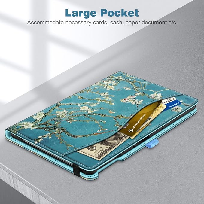Fintie Case for Google Pixel Tablet 11 inch 2023 Multi-Angle Viewing | Protective Stand Cover with Pocket &amp Pencil Holder Compatible with Charging Speaker Dock Blossom