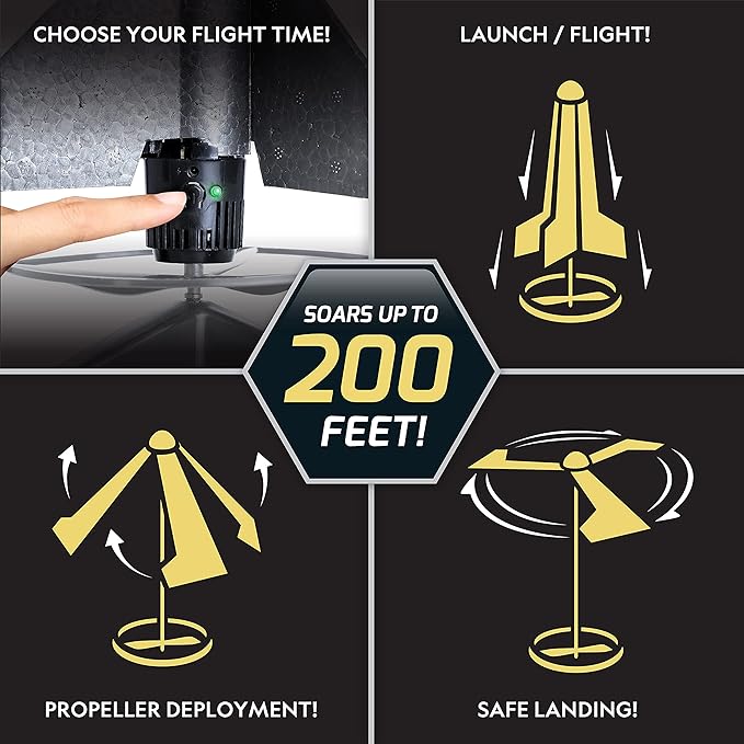 National Geographic Rocket Launcher - Motorized Air Rocket Toy with Patented Design, Launch up to 200 Feet, Outdoor Toys & Model Rockets, Gifts for Kids Ages 8-12, Space Toys