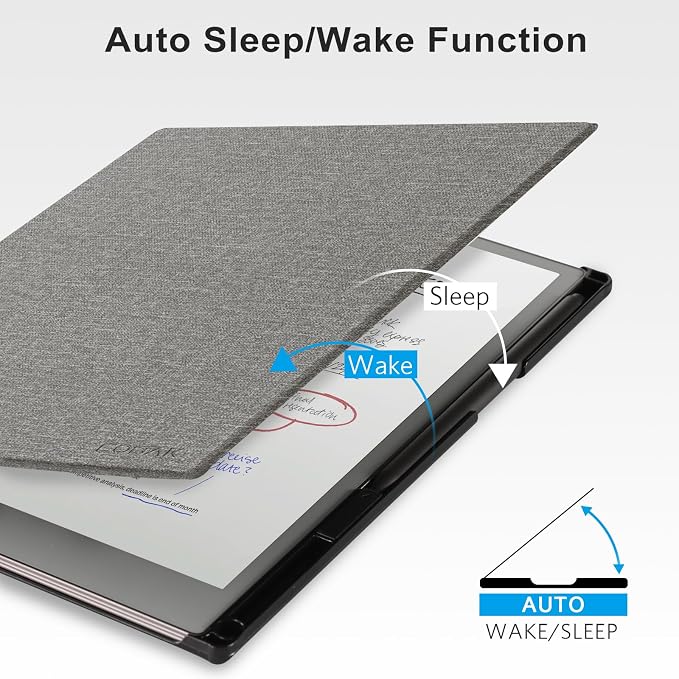 CoBak Stand Case for Remarkable Paper Pro Tablet 11.8 with Hand Strap | Auto Sleep/Wake Folio Lightweight Protective Cover with Pen Holder and Nibs Holder for 11.8 inch 2024 Released (Notebook)