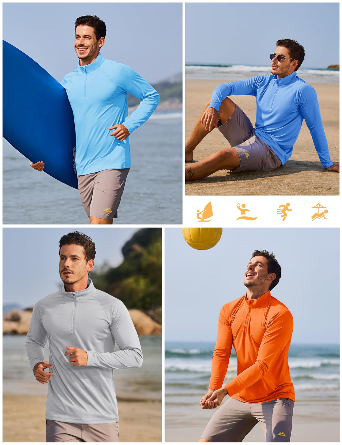 TACVASEN Mens Pullover Athletic T- Shirts Rash Guard for Men Long Sleeve Sun Proction Quarter Zip Quick Dry Fit Workout Shirts Dark Grey XXL