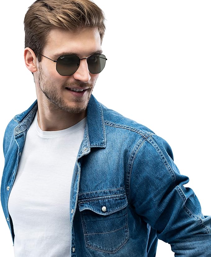 Ray-Ban unisex-adult Rb3548n Hexagonal Flat Lens Hexagonal Sunglasses