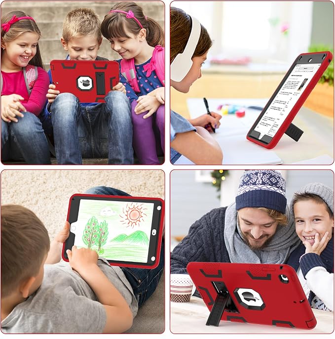 CCMAO iPad mini 5 Case 2019 iPad mini 4 Case 2015 Heavy Duty Shockproof Hybrid Protective Cover for iPad mini 5th/4th Generation 7.9 inch Purple+Green