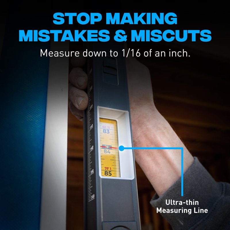 OX Pro 78"-144" Speedframe Measuring Extendable Level with Twin-Rail Extension - 6 Level Vials and Measuring Scale Window