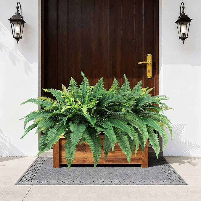 Fake Ferns 2Pack Artificial Ferns for Outdoors 25.6In Large Faux Ferns UV Resistance for Outdoor Large Planter Realistic Artificial Boston Fern Plants for Garden Balcony Terrace Decor 38Leaves