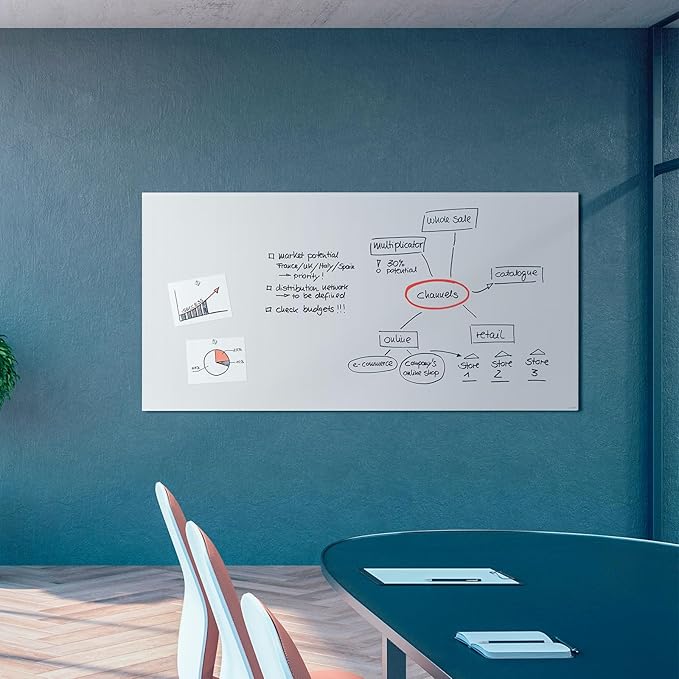 White Board Paper with 2 Markers, Large Dry Erase Contact Paper, Peel and Stick Whiteboard Sticker, Self-Adhesive White Board Roll Wallpaper for Office/Home/Drawing (35.4"×78.7")