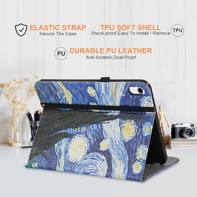 for iPad A16 Case 11 Inch 2025Cover for iPad 10th 11th Generation Case with Pencil HolderBlack