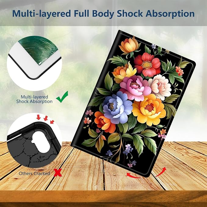 Slim Case for Amazon Kindle Fire Max 11 Case (13th Generation 2023 Release) 11 PU Leather Folio Stand Adjustable Smart Cover with Auto Wake/Sleep for Kindle Fire 11 TabletArt Black Cat Tree
