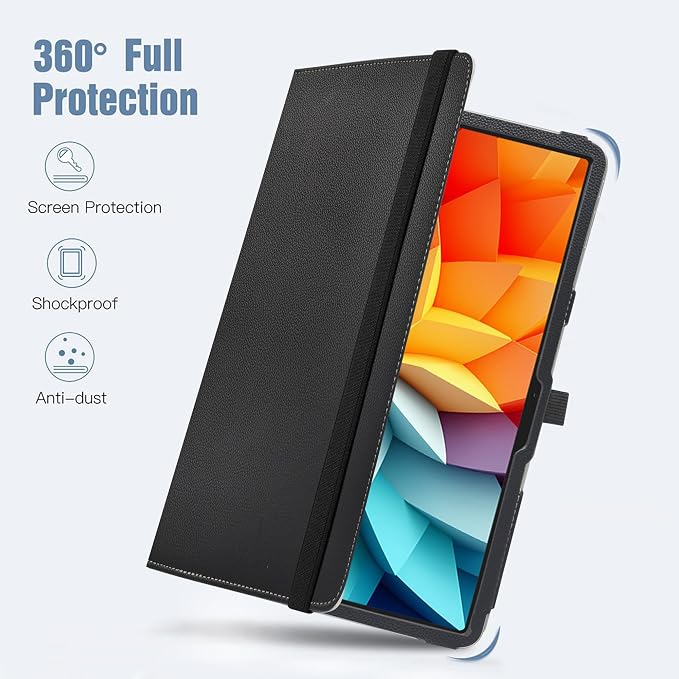 MAMA MOUTH for DOOGEE T36 Rotating CaseBlackview Mega2 Case360 Degree Rotary Stand with Cute Pattern Cover for DOOGEE T36 /Blackview Mega2 /Mega2 WiFi 12 TabletsBlack