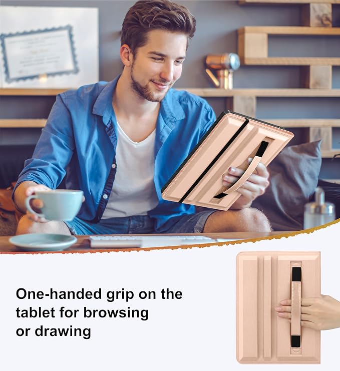 DTTO for iPad 9th/8th/7th Gen Case 10.2 Inch (2021/2020/2019) Brown | 360 Degree Rotating Premium Faux Leather Folio Stand Cover with Pencil Holder Auto Sleep/Wake Multiple Angles Hand Strap