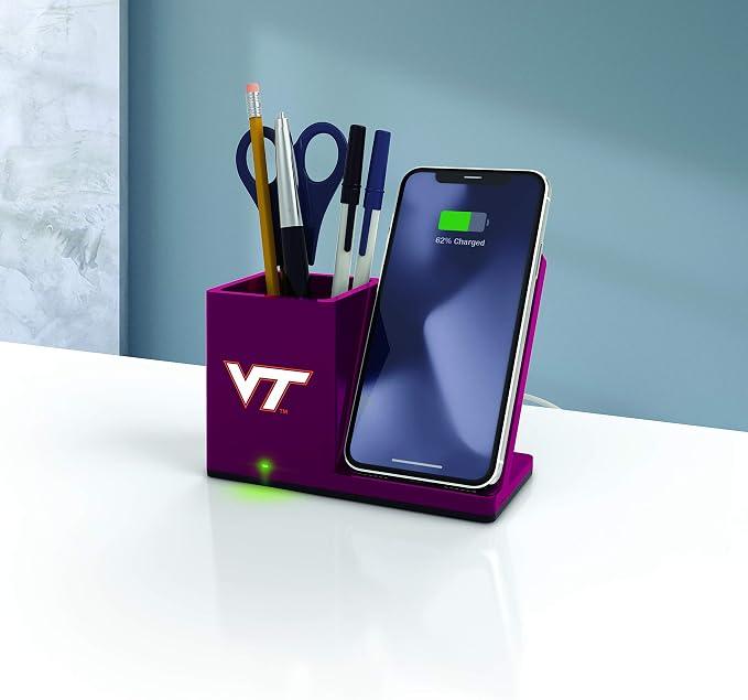 SOAR NCAA Unisex Cell Phone Wireless Charging Stand and Desktop Organizer