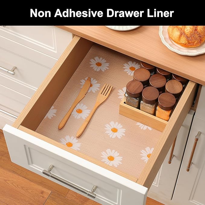Cooyes Shelf Liner – Premium Non-Adhesive Cabinet & Drawer Liner for Kitchen – Waterproof Shelf Paper with Modern Pattern – Durable EVA Cabinet Mat – Easy to Cut （12" W x 240" L）