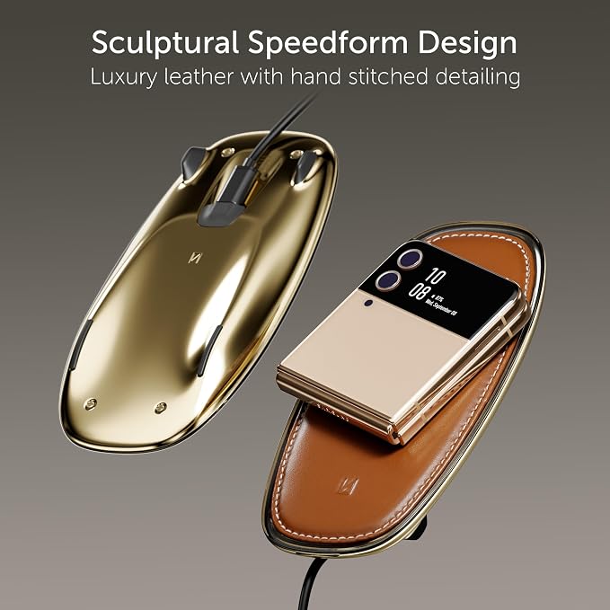 Lunar Artefacts Wireless Charger Lunar Midnight Blue Chrome Plated Brass