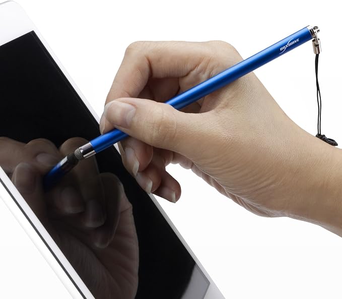 BoxWave Stylus Pen Compatible with Getac F110 - EverTouch Slimline Capacitive Stylus Slim Barrel Capacitive Stylus with FiberMesh Tip - Jet Black