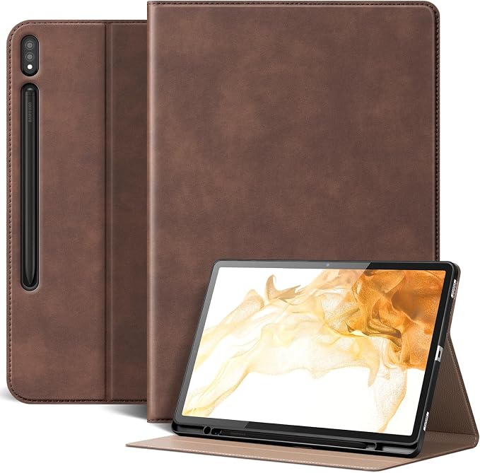 Case for Samsung Galaxy Tab S10 Lite/S10 FE/S9 FE/S9 10.9/11 | Microfiber Leather Protective Cover with S Pen HolderSmart Folio Auto Sleep/WakeAdjustable StandShockproofSlimBlack