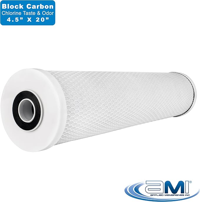APPLIED MEMBRANES INC. 4.5" x 20" Carbon Water Filter | Whole House or