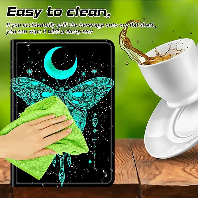for Walmart Onn 10.1 2024 Onn 10.1 Gen 4 Universal Tablet Case 360 Degree Rotating Kickstand Protective Stand Case with Multiple Viewing PU Leather Shell Case Black Book Cat