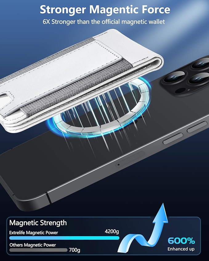 ExtreLife 2-in-1 Magsafe Wallet Adjustable Stand Open ID Window Magnetic Wallet for iPhone 17/16/15/14 Pro Max/14 Pro/14 Plus/13/12 Series 9 Cards Holder Vegan Leather Black