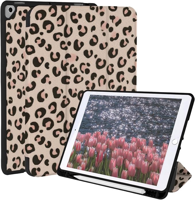Case for iPad 9th/ 8th/ 7th Generation Case 10.2&amp10.5 Inch (2021/2020/2019 Release) Slim Lightweight Soft Trifold Back Cover with Pencil Holder &amp Auto Sleep/Wake CoverBeige Checkered