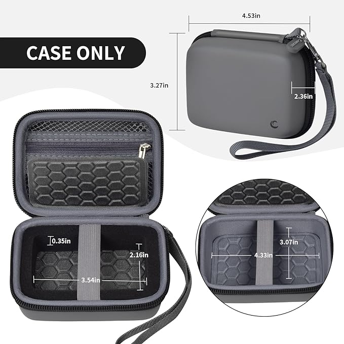 Carrying & Protective Case for Digital Camera, AbergBest 21 Mega Pixels 2.7" LCD Rechargeable HD/Kodak Pixpro/Canon PowerShot ELPH 180/190 / Sony DSCW800 / DSCW831 Cameras for Travel - Dark Grey