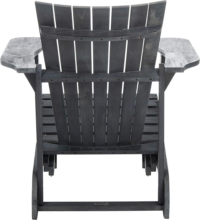 SAFAVIEH PAT6760A Outdoor Collection Merlin Natural Retractable Foot Rest Adirondack Chair