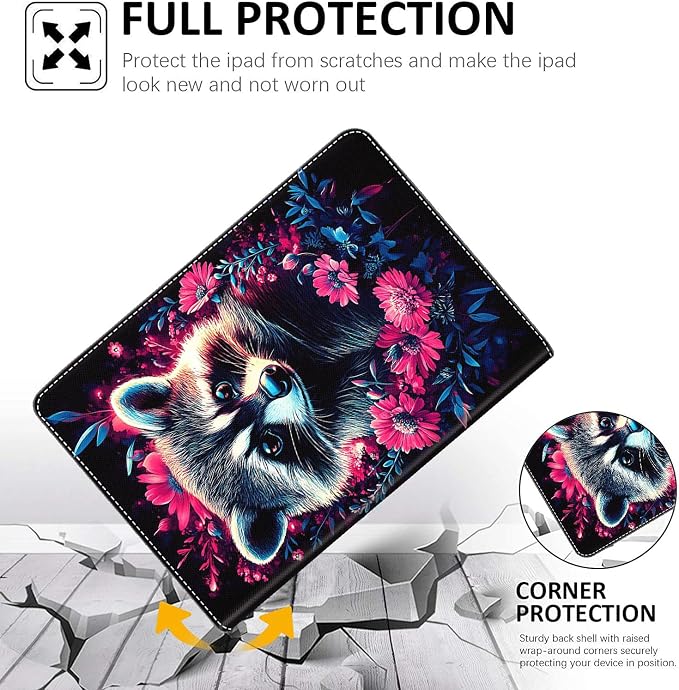 Case for New iPad (A16) 11th Generation 11 Inch 2025 for iPad 10th Generation 10.9 2022 Multi-Angle Smart Stand Cover Auto Sleep/Wake Halloween Panda Wizard and Pumpkin