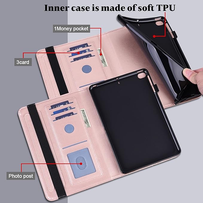 Case for Samsung Galaxy Tab A11+/A11 Plus /A9+/A9 Plus 2025/2023 5G 11 Inch Embossed Lace PU Leather Stand Cover with Elastic Band Card Slots Pen Holder &amp Multi-Angle Viewing - Blue