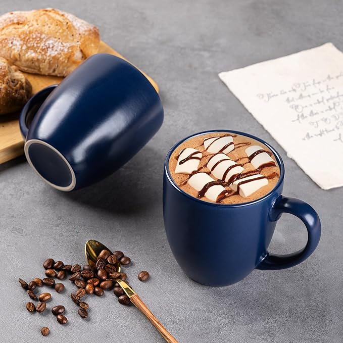 GBHOME 12oz Coffee Mugs Set of 6, Large Ceramic Coffee Mugs for Man, Woman, Dad, Mom, Modern Coffee Mugs Set with handle for Tea/Latte/Cappuccino/Milk/Cocoa. Dishwasher&Microwave Safe,Multi-Color