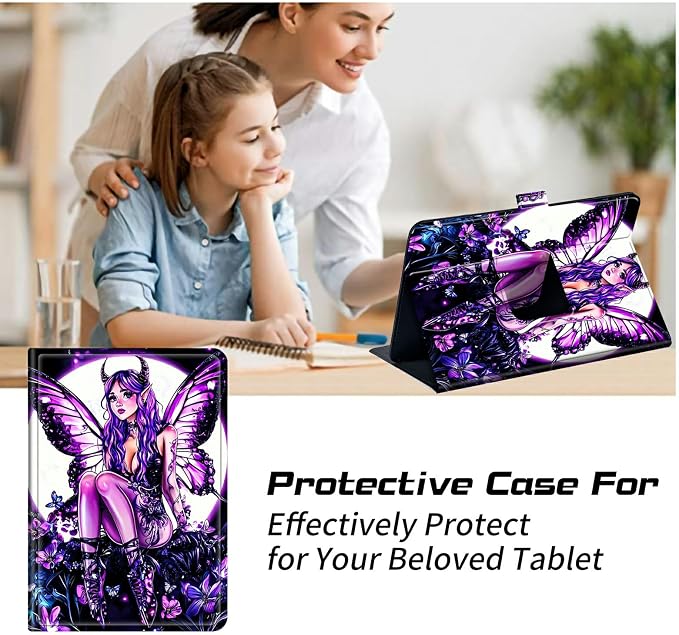for Walmart Onn 10.1 2024 Onn 10.1 Gen 4 Universal Tablet Case 360 Degree Rotating Kickstand Protective Stand Case with Multiple Viewing PU Leather Shell Case Black Book Cat