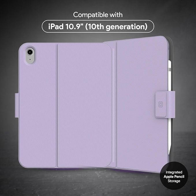Incipio - SureView Protective Folio Case for iPad 10th Gen Lightweight Slim Cover with Adjustable Stand Scratch Protection (Black)