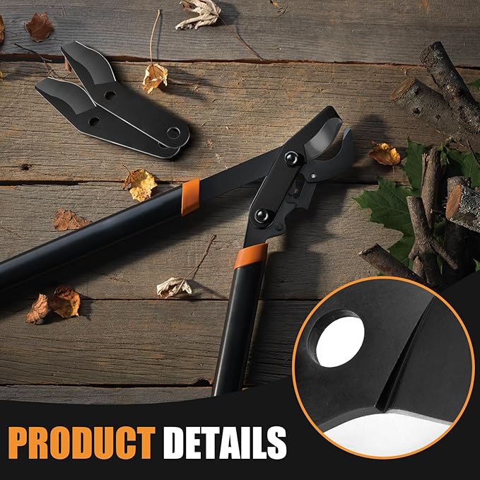 Steel Lopper Replacement Blade for Fiskars 32 Inch Bypass Lopper, 2 PCS Large Pruner Blades for Branch Cutting Gardening Tools, Black