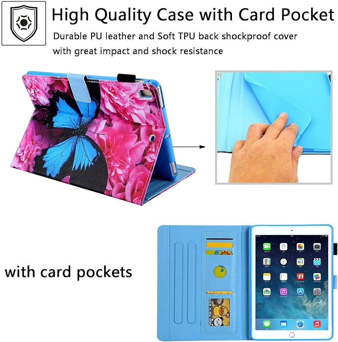 for Apple iPad 10.2 Case 9th/8th/7th Generation Cover (2021/2020/2019) with Auto Wake/Sleep Ultra Thin Lightweight Trifold Stand Folio PU Leather &amp Hard Back Hybrid Cover Almond Blossom